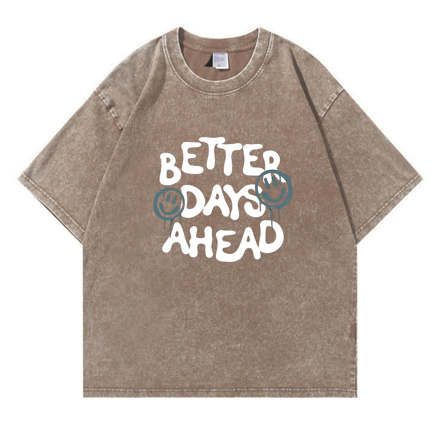 „Better Days Ahead“-T-Shirt im Washed-Look PT094