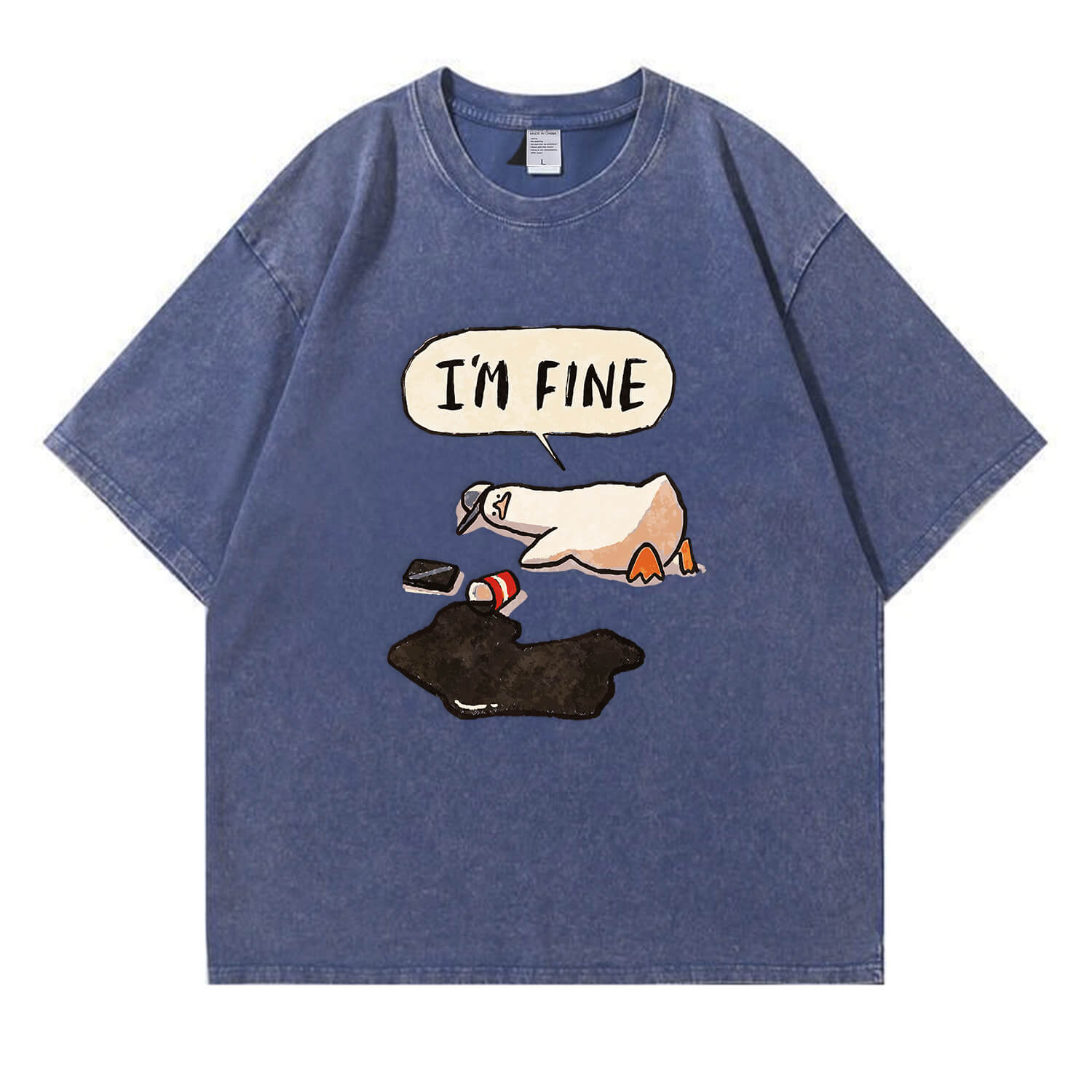„I'm Fine“-T-Shirt im Used-Look PT159