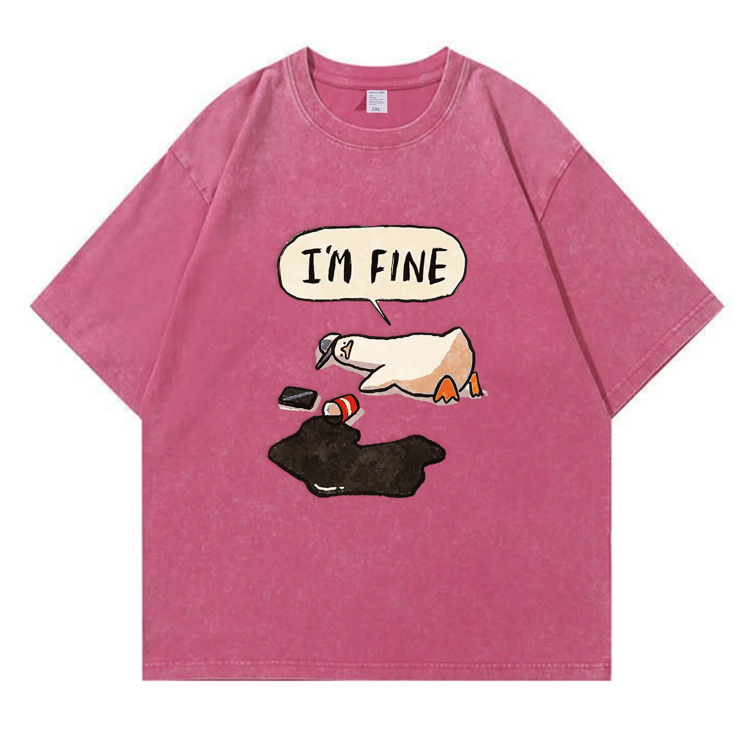 „I'm Fine“-T-Shirt im Used-Look PT159