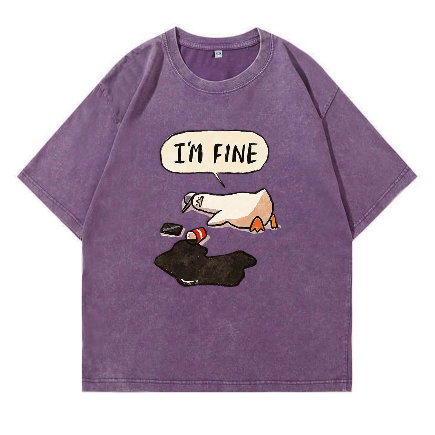 „I'm Fine“-T-Shirt im Used-Look PT159