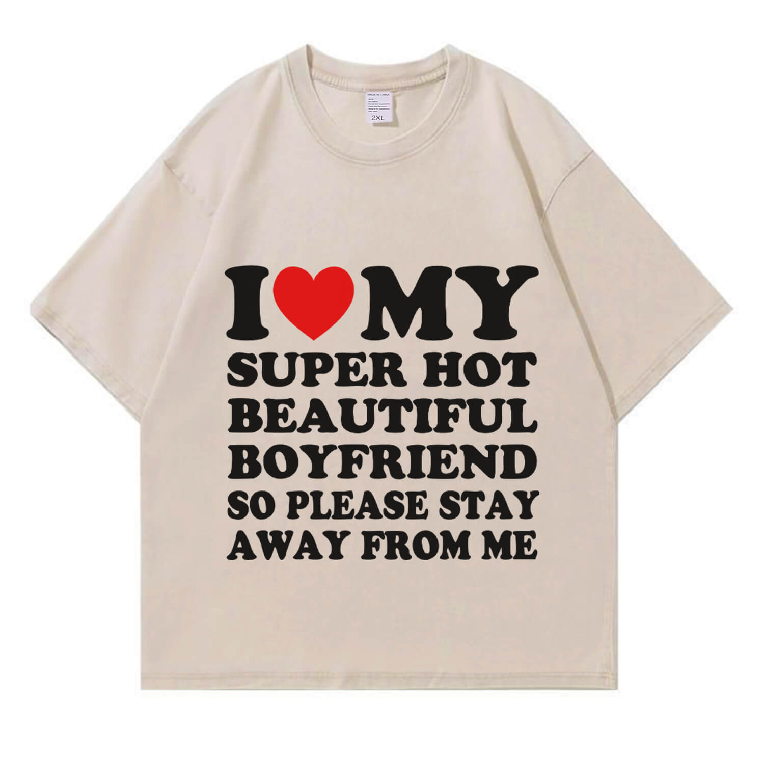Mein super heißes „BF/GF“-T-Shirt im Y2K-Stil für den Valentinstag (Waschung: Used-Look) PT364