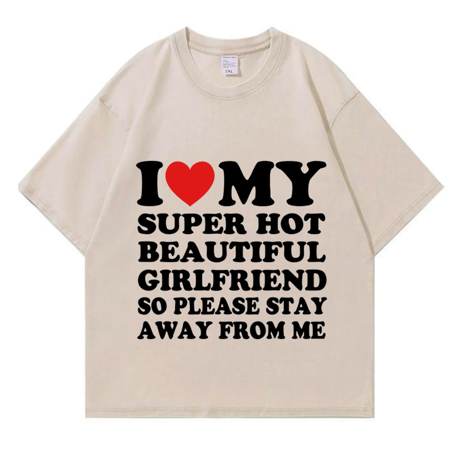 Mein super heißes „BF/GF“-T-Shirt im Y2K-Stil für den Valentinstag (Waschung: Used-Look) PT364