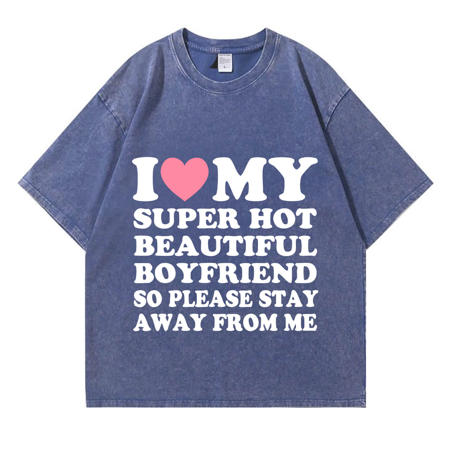 Mein super heißes „BF/GF“-T-Shirt im Y2K-Stil für den Valentinstag (Waschung: Used-Look) PT364