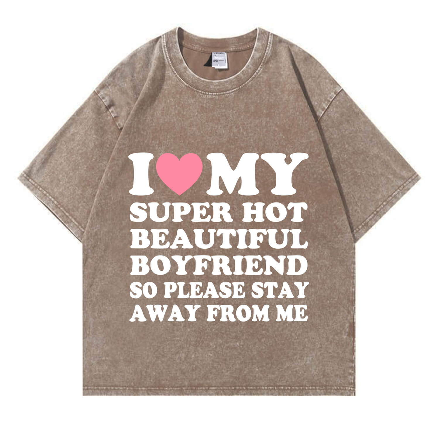 Mein super heißes „BF/GF“-T-Shirt im Y2K-Stil für den Valentinstag (Waschung: Used-Look) PT364