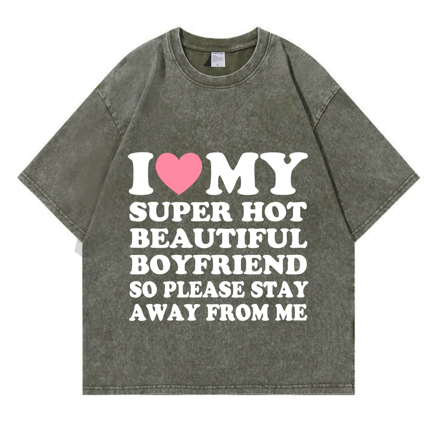 Mein super heißes „BF/GF“-T-Shirt im Y2K-Stil für den Valentinstag (Waschung: Used-Look) PT364