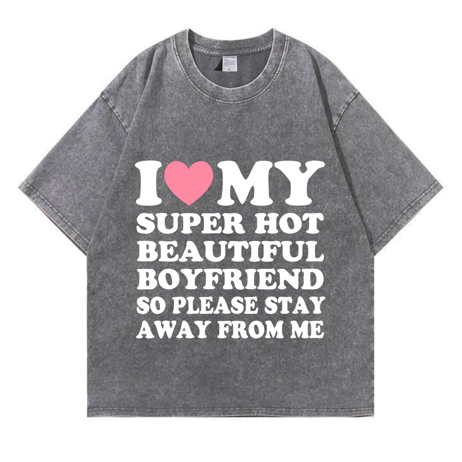 Mein super heißes „BF/GF“-T-Shirt im Y2K-Stil für den Valentinstag (Waschung: Used-Look) PT364