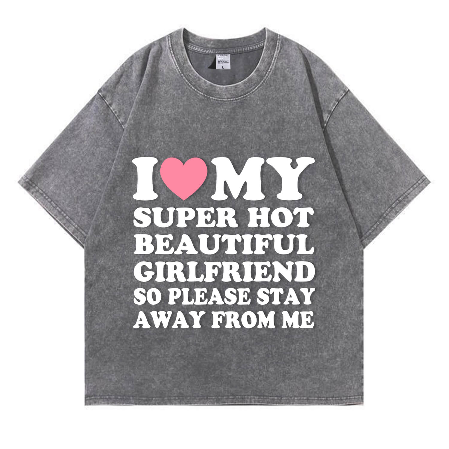 Mein super heißes „BF/GF“-T-Shirt im Y2K-Stil für den Valentinstag (Waschung: Used-Look) PT364