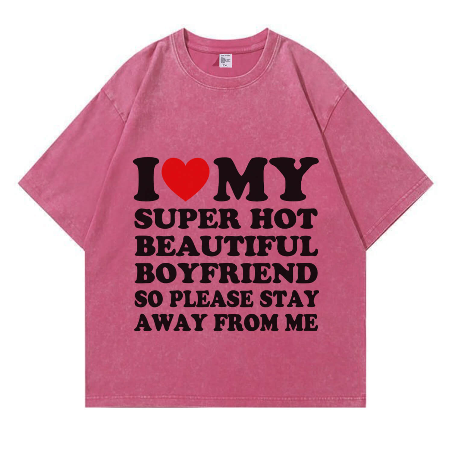 Mein super heißes „BF/GF“-T-Shirt im Y2K-Stil für den Valentinstag (Waschung: Used-Look) PT364