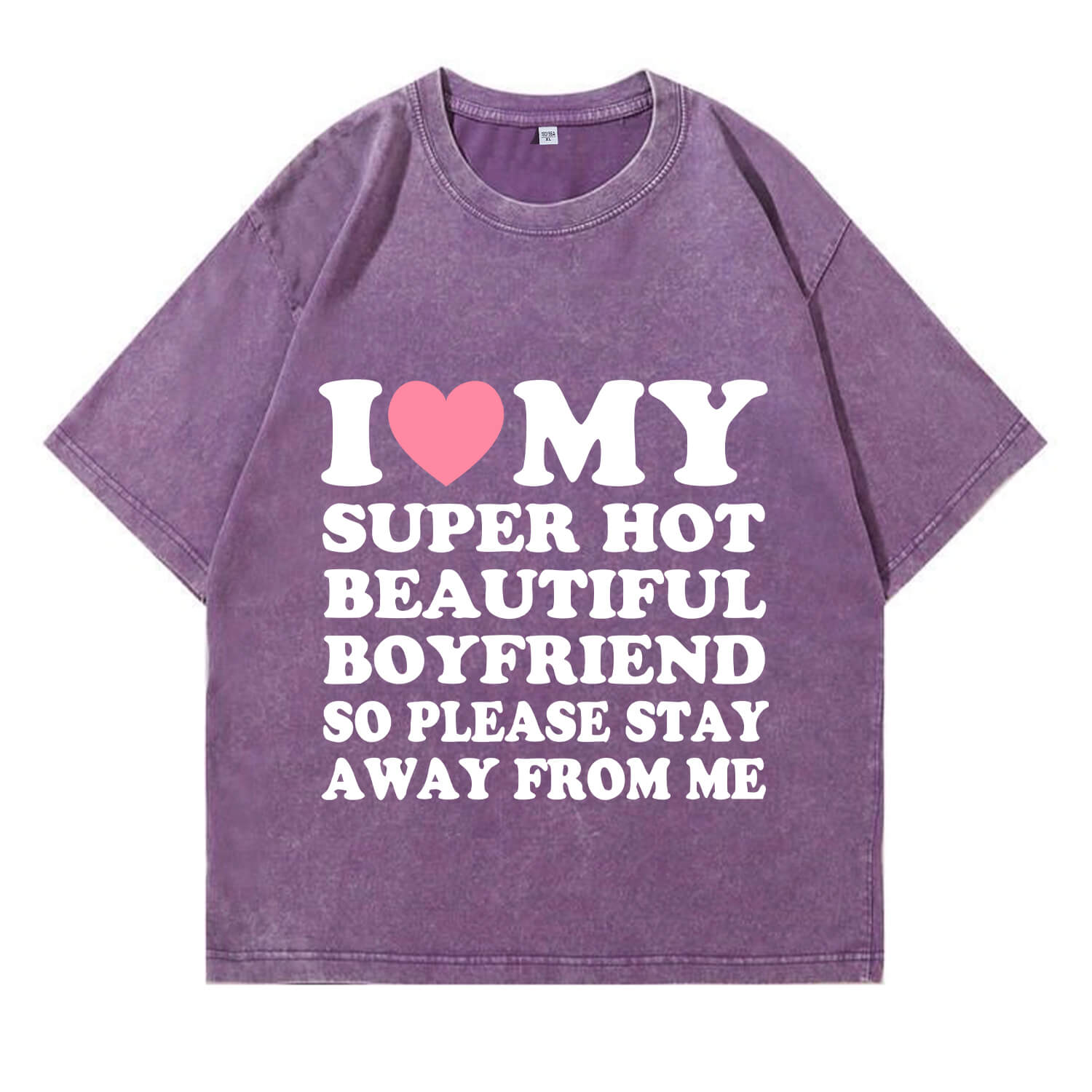 Mein super heißes „BF/GF“-T-Shirt im Y2K-Stil für den Valentinstag (Waschung: Used-Look) PT364