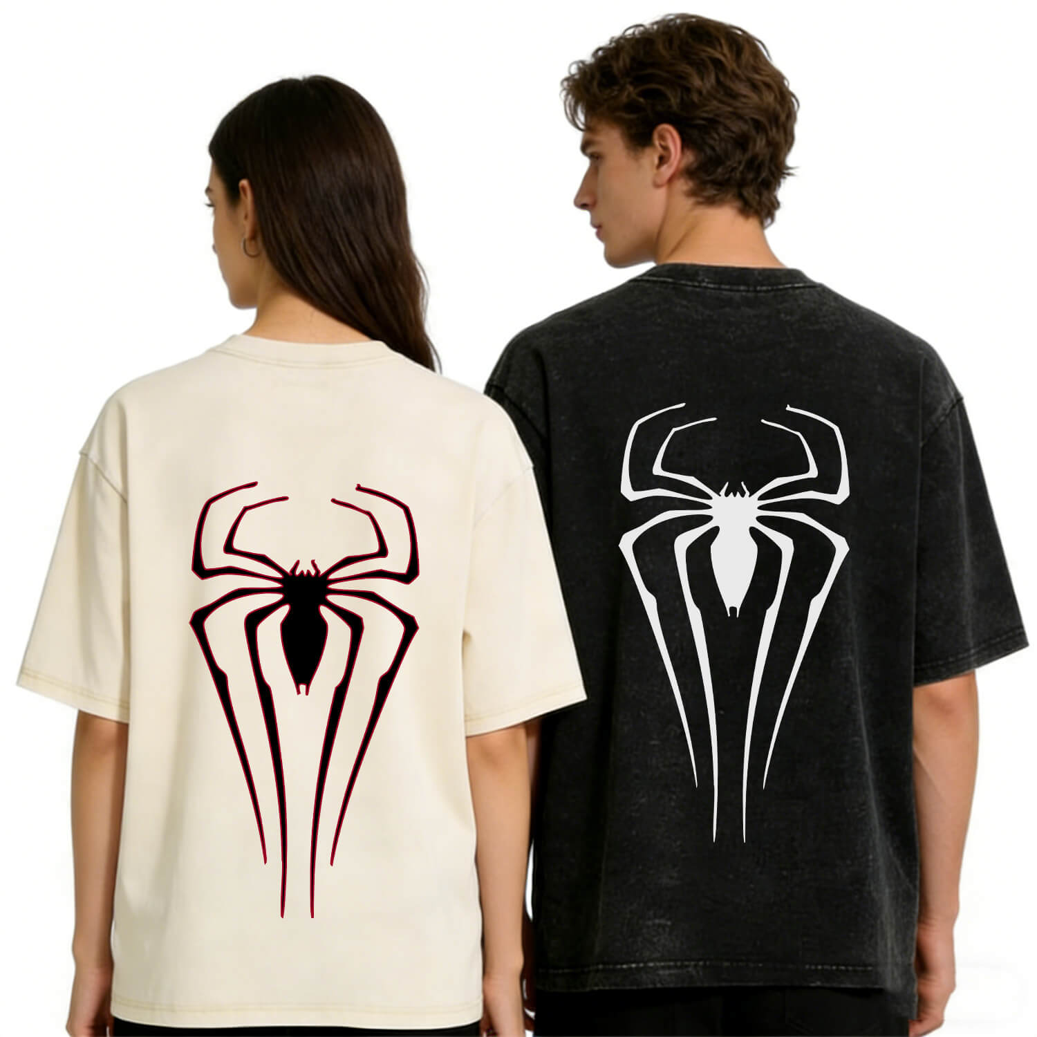T-Shirt mit Spinnen-Grafik und Waschung PT366