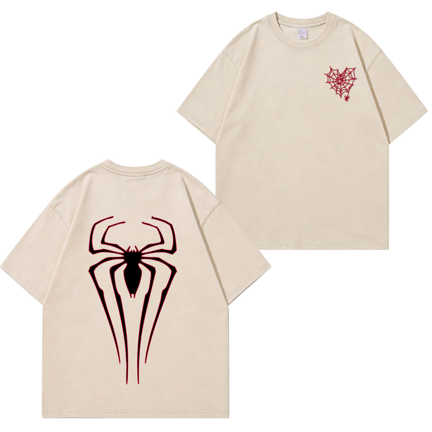 T-Shirt mit Spinnen-Grafik und Waschung PT366