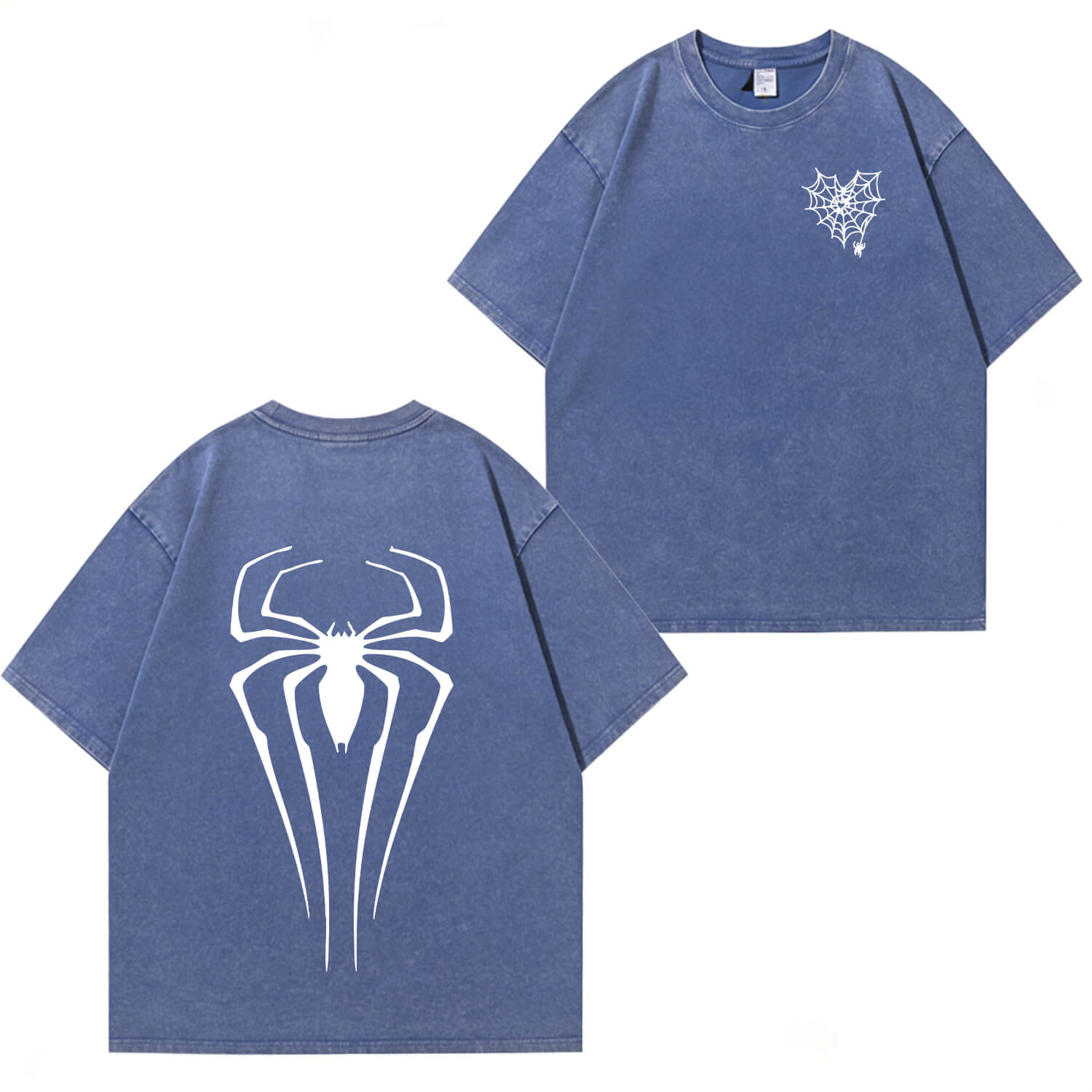 T-Shirt mit Spinnen-Grafik und Waschung PT366
