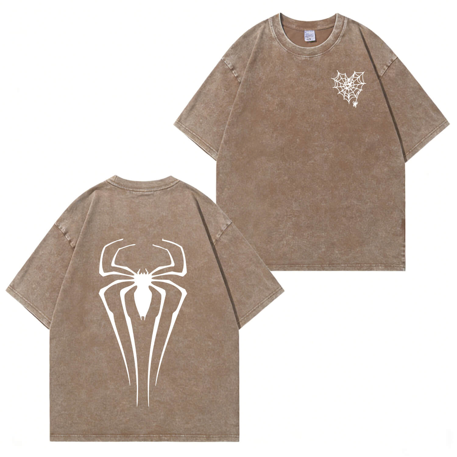 T-Shirt mit Spinnen-Grafik und Waschung PT366