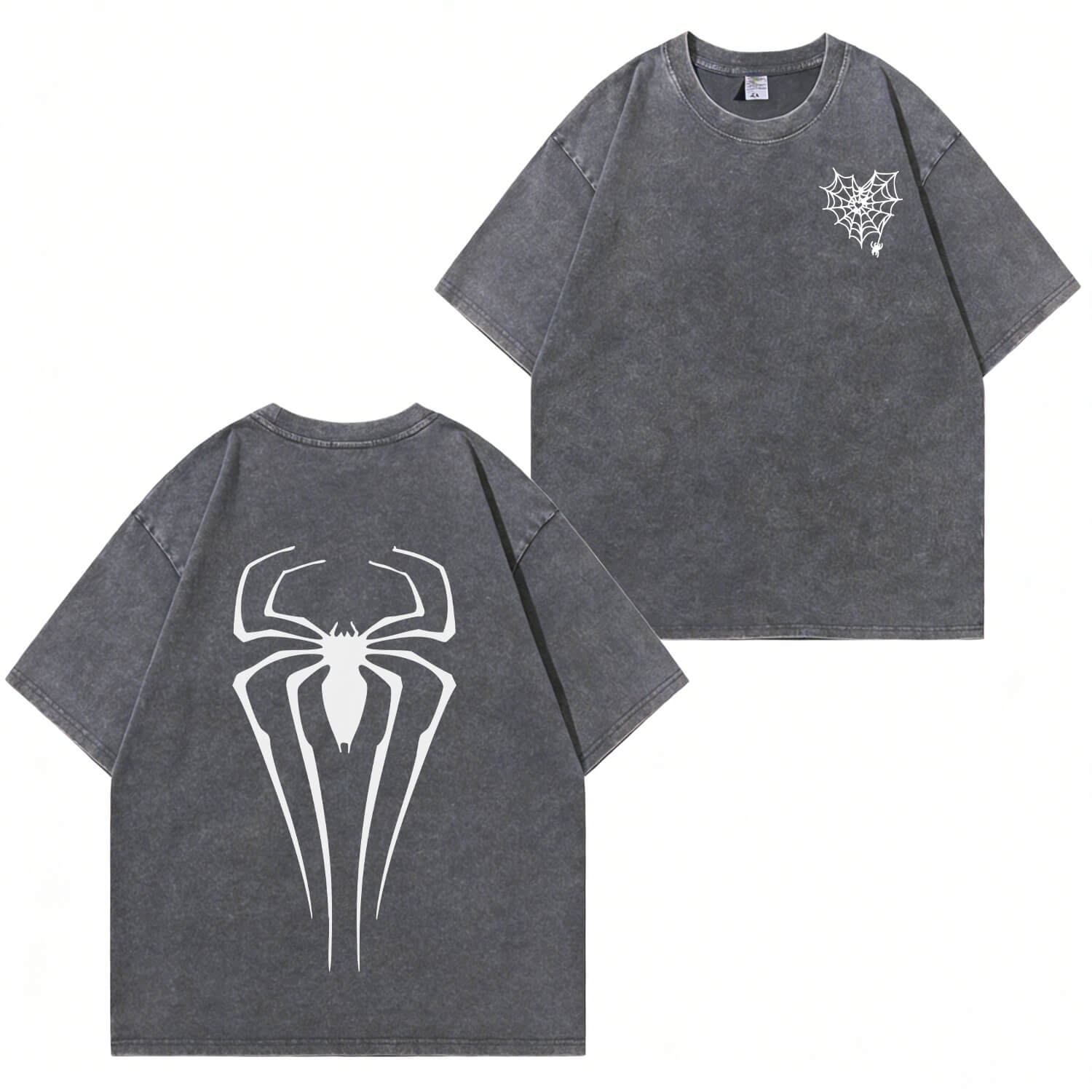 T-Shirt mit Spinnen-Grafik und Waschung PT366