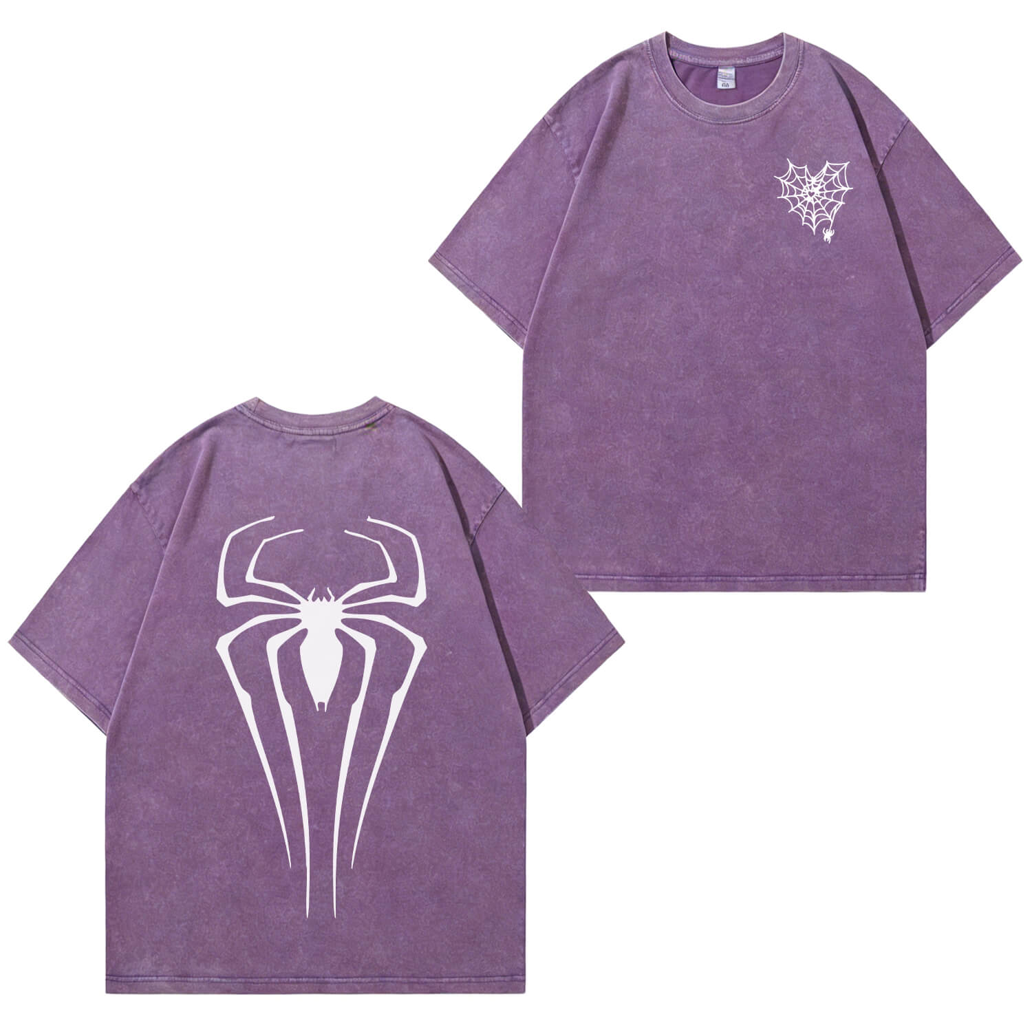 T-Shirt mit Spinnen-Grafik und Waschung PT366