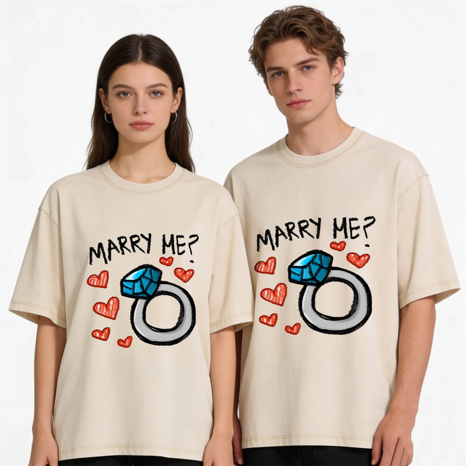 „Marry Me“-T-Shirt im Washed-Look PT374