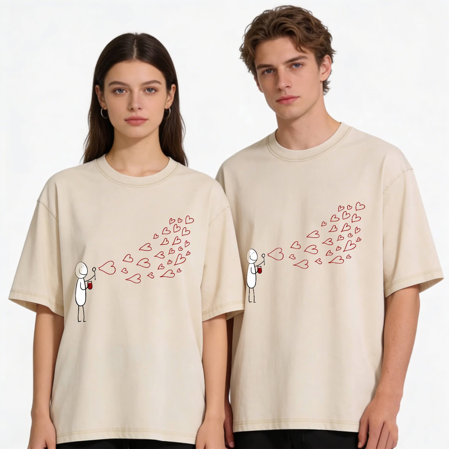 Love Bubbles T-Shirt im Washed-Look PT373