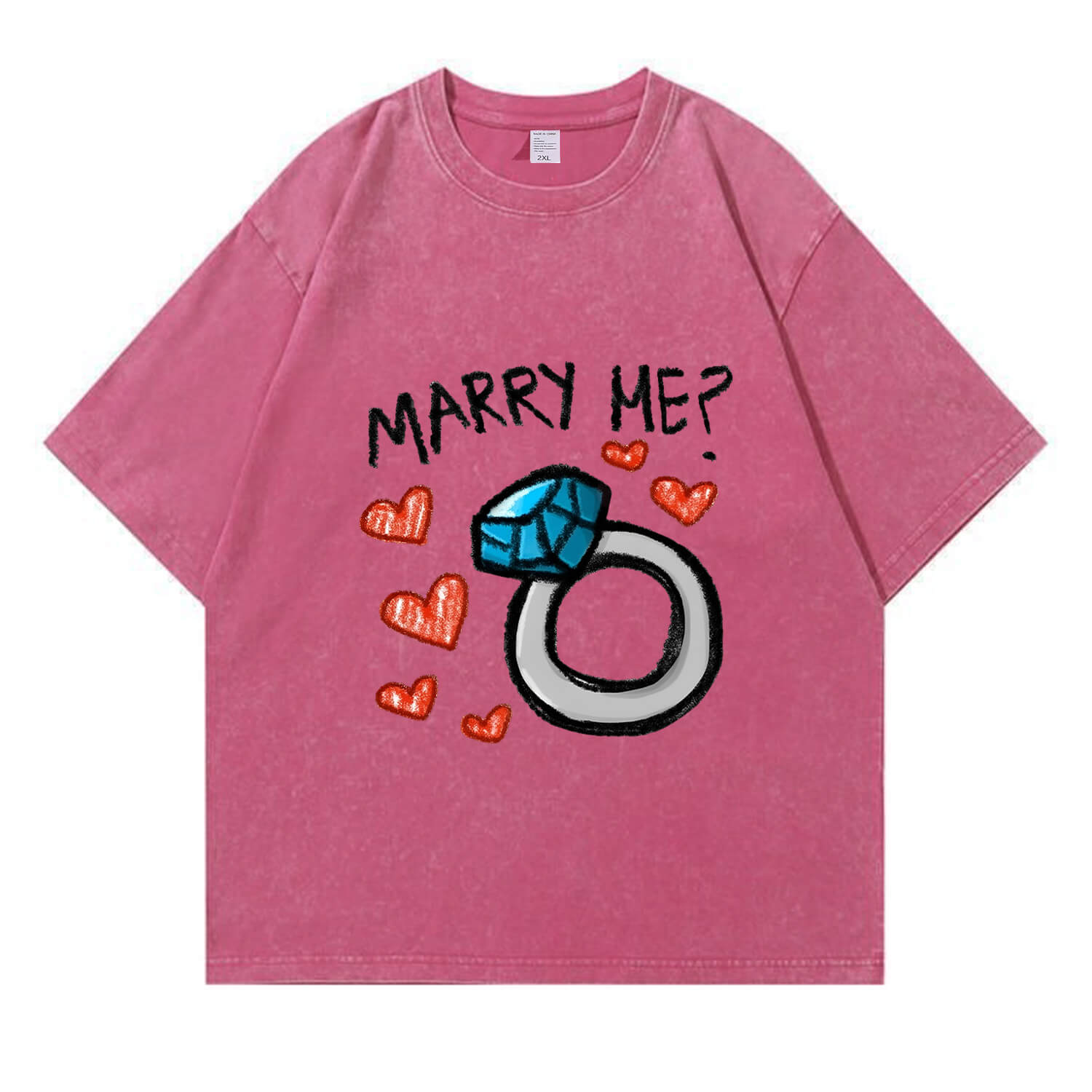 „Marry Me“-T-Shirt im Washed-Look PT374