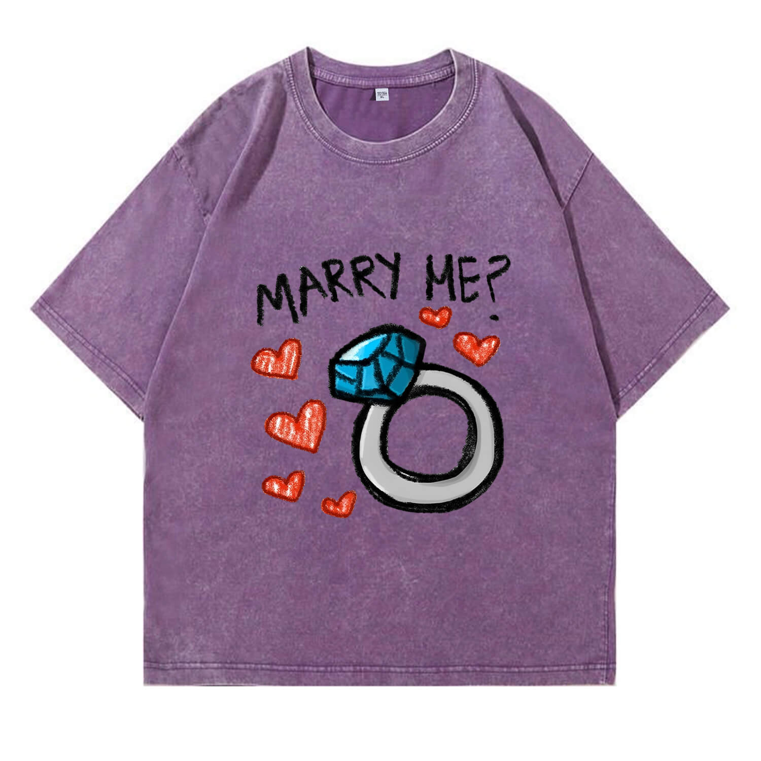 „Marry Me“-T-Shirt im Washed-Look PT374