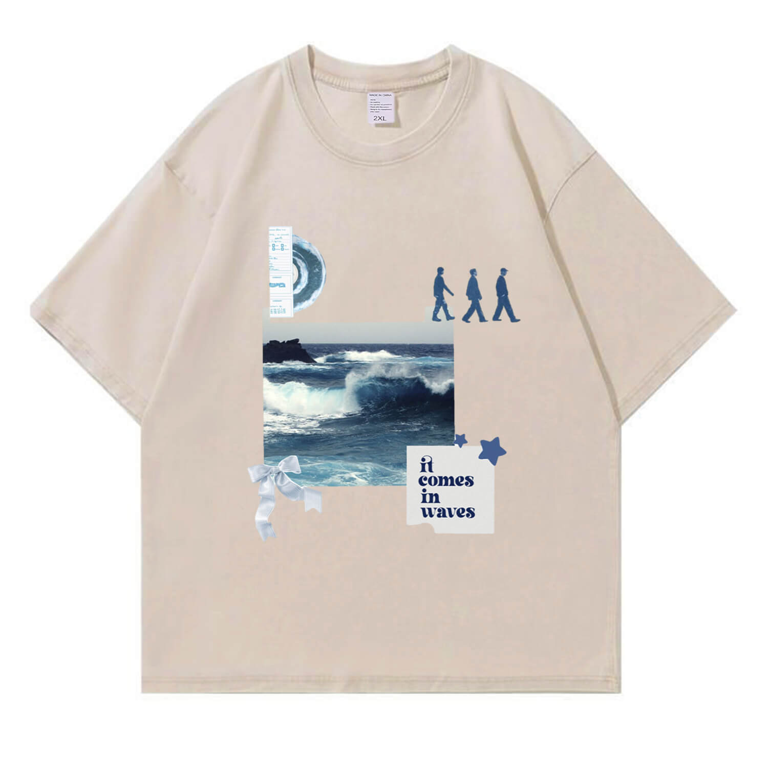 Wave to Earth „It Comes In Waves“-T-Shirt im Washed-Look PT390