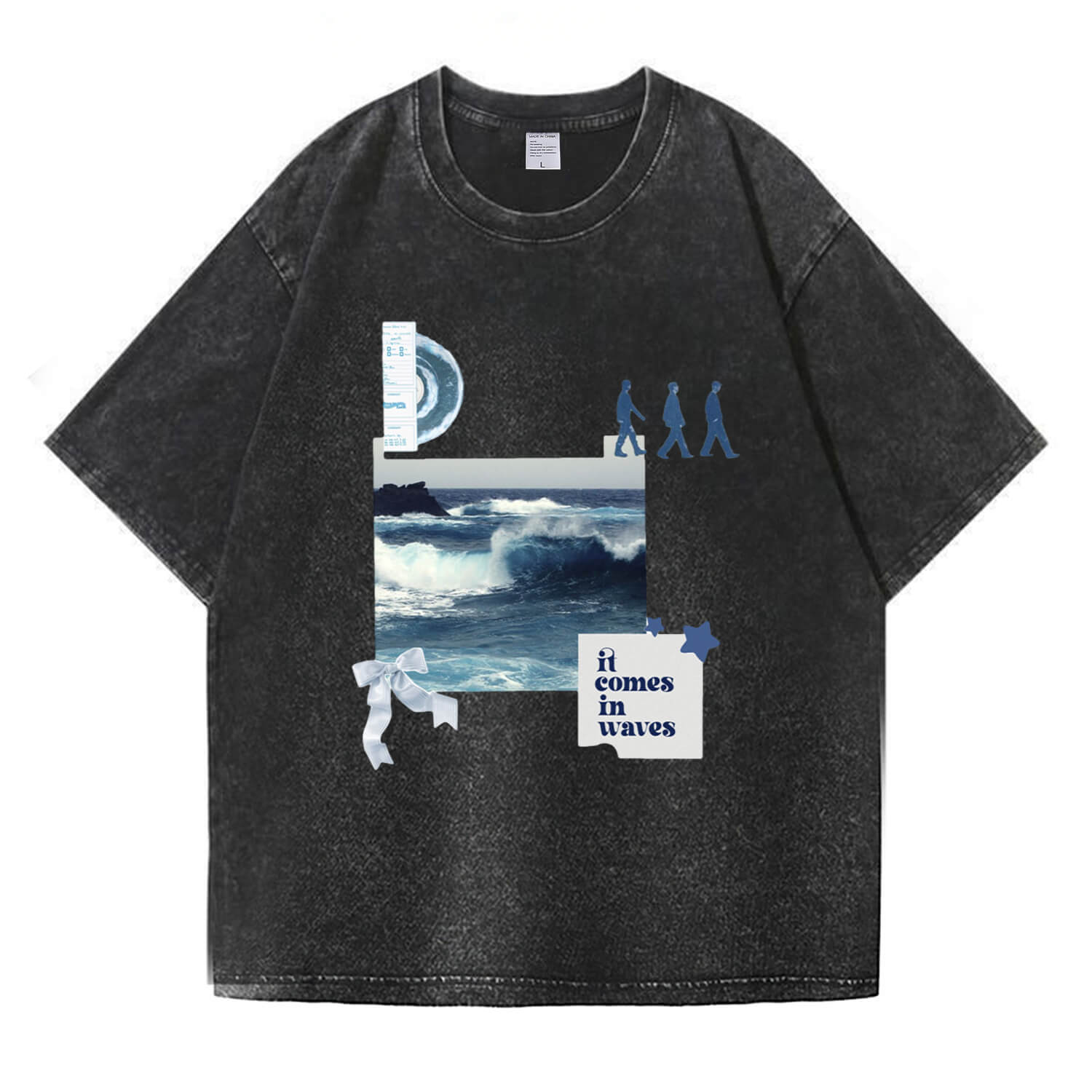 Wave to Earth „It Comes In Waves“-T-Shirt im Washed-Look PT390