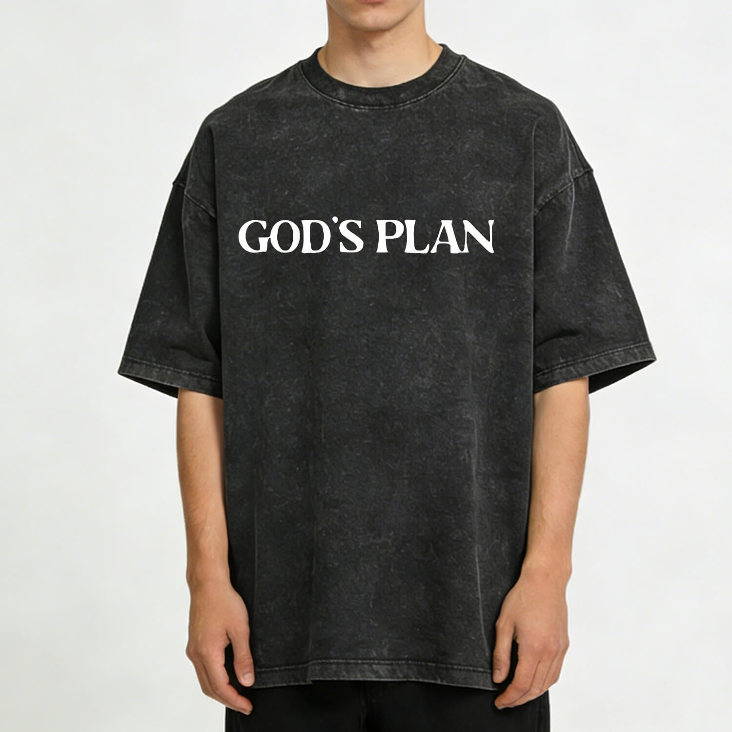 God's Plan T-Shirt im Washed-Look PT401