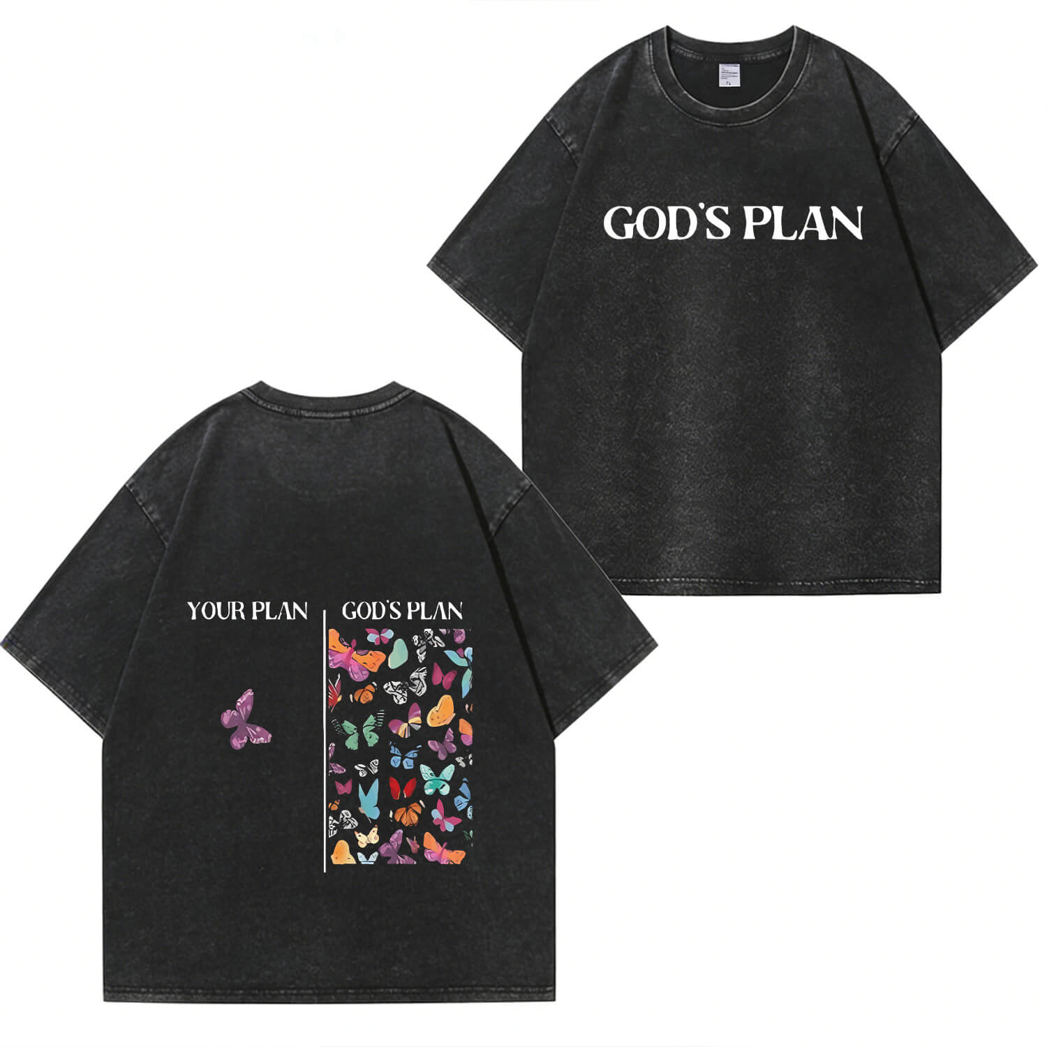 God's Plan T-Shirt im Washed-Look PT401