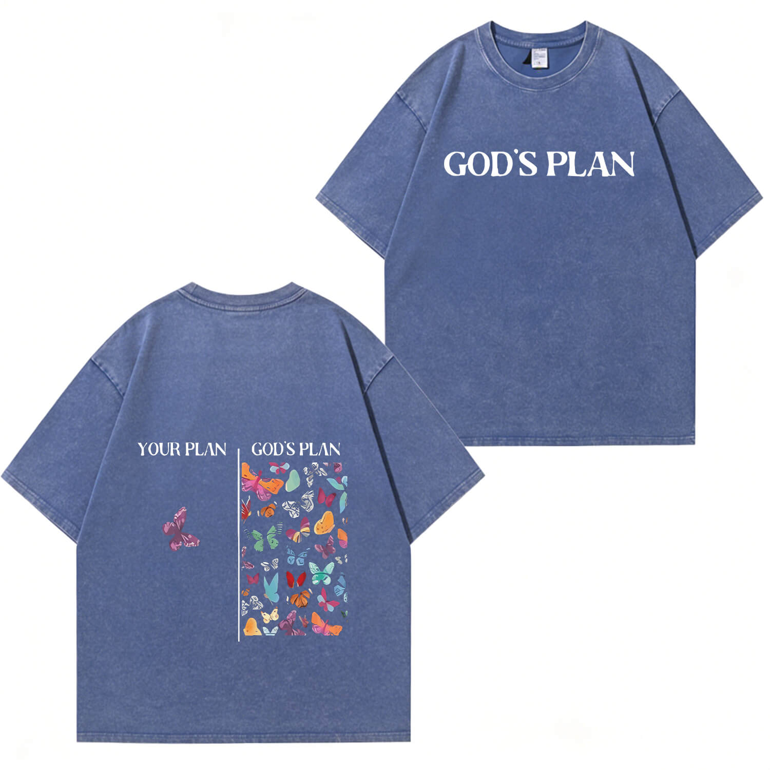 God's Plan T-Shirt im Washed-Look PT401