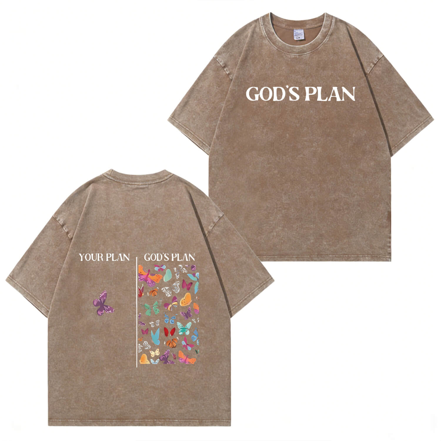 God's Plan T-Shirt im Washed-Look PT401