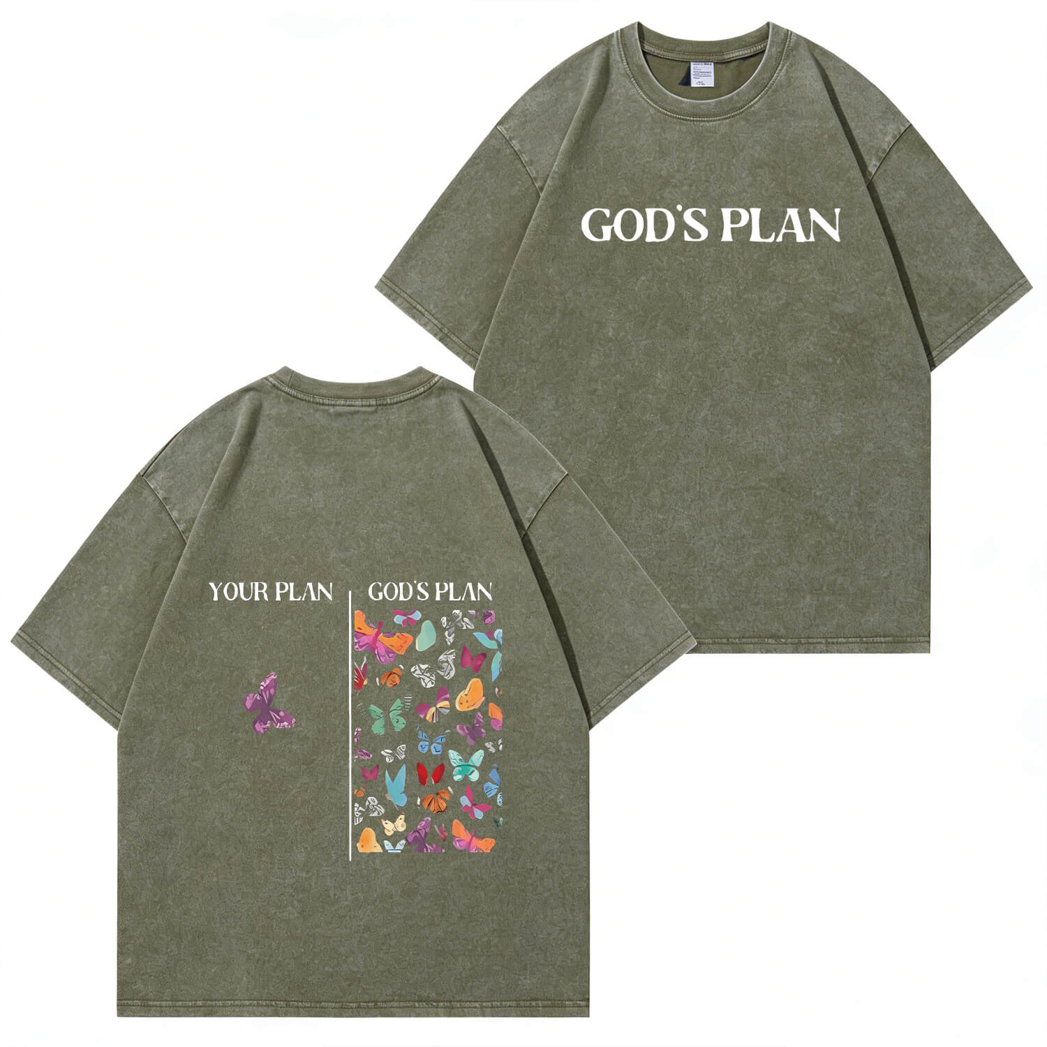 God's Plan T-Shirt im Washed-Look PT401