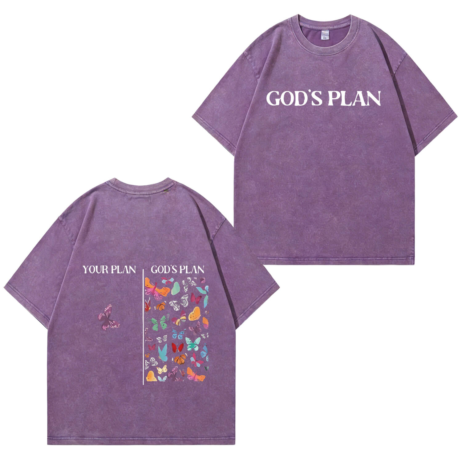 God's Plan T-Shirt im Washed-Look PT401