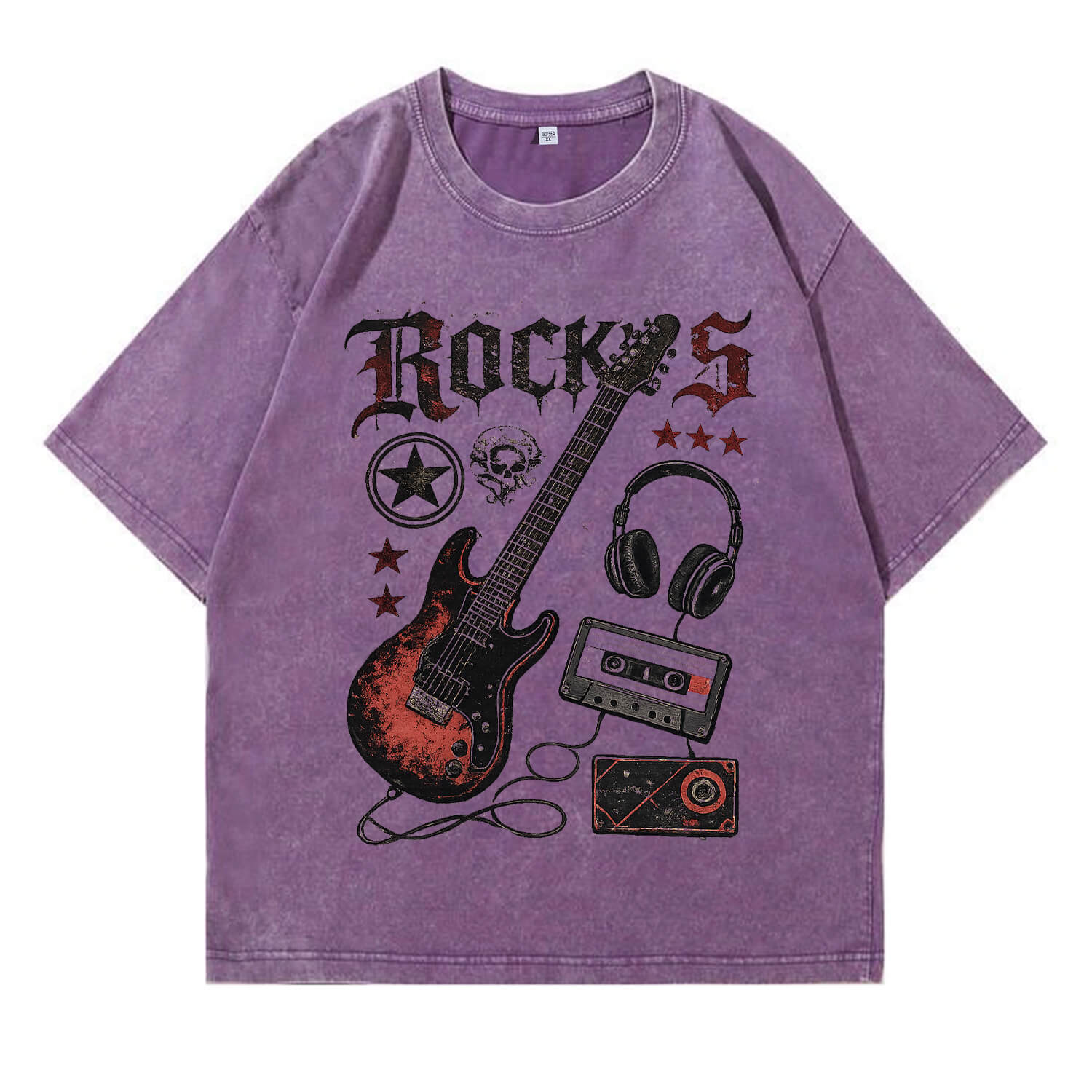 Retro-Rock-E-Gitarren-T-Shirt im Used-Look PT405