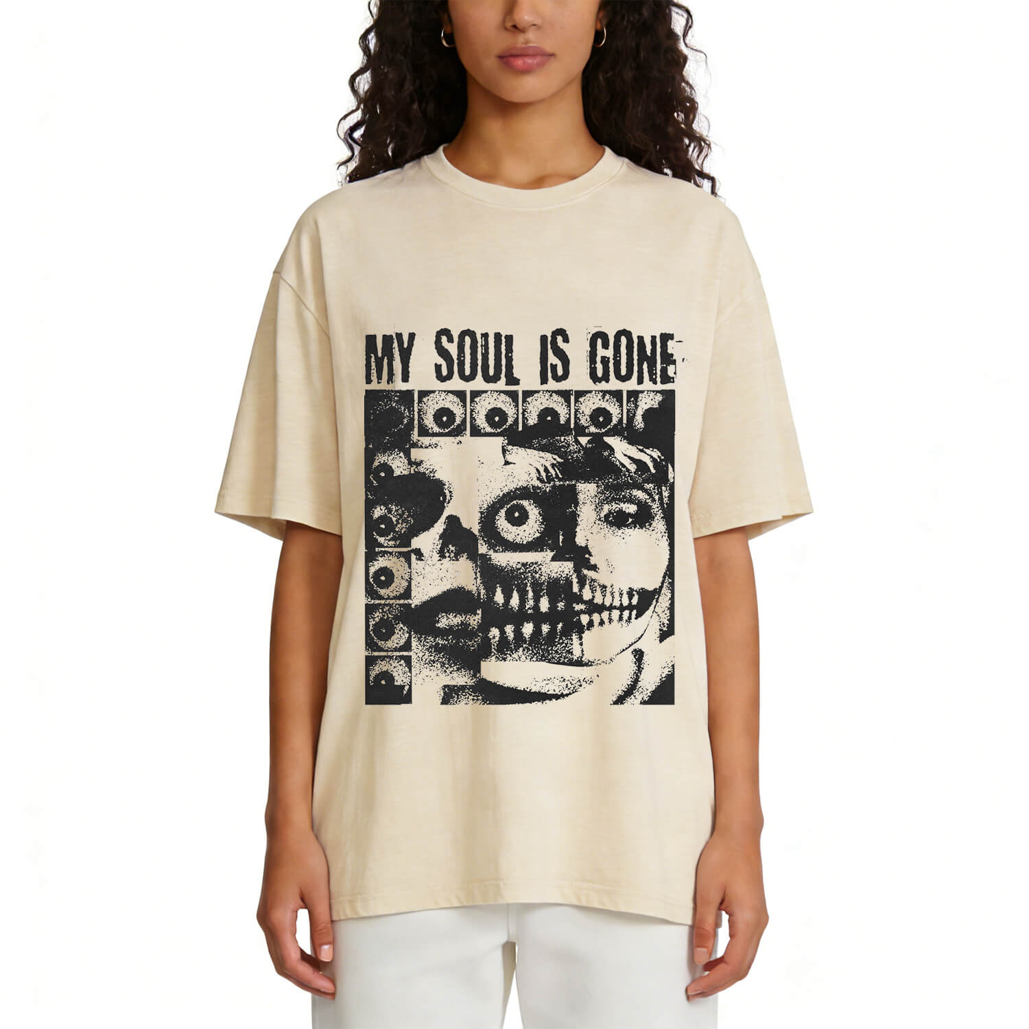 „My Soul is Gone“-T-Shirt im Washed-Look PT408