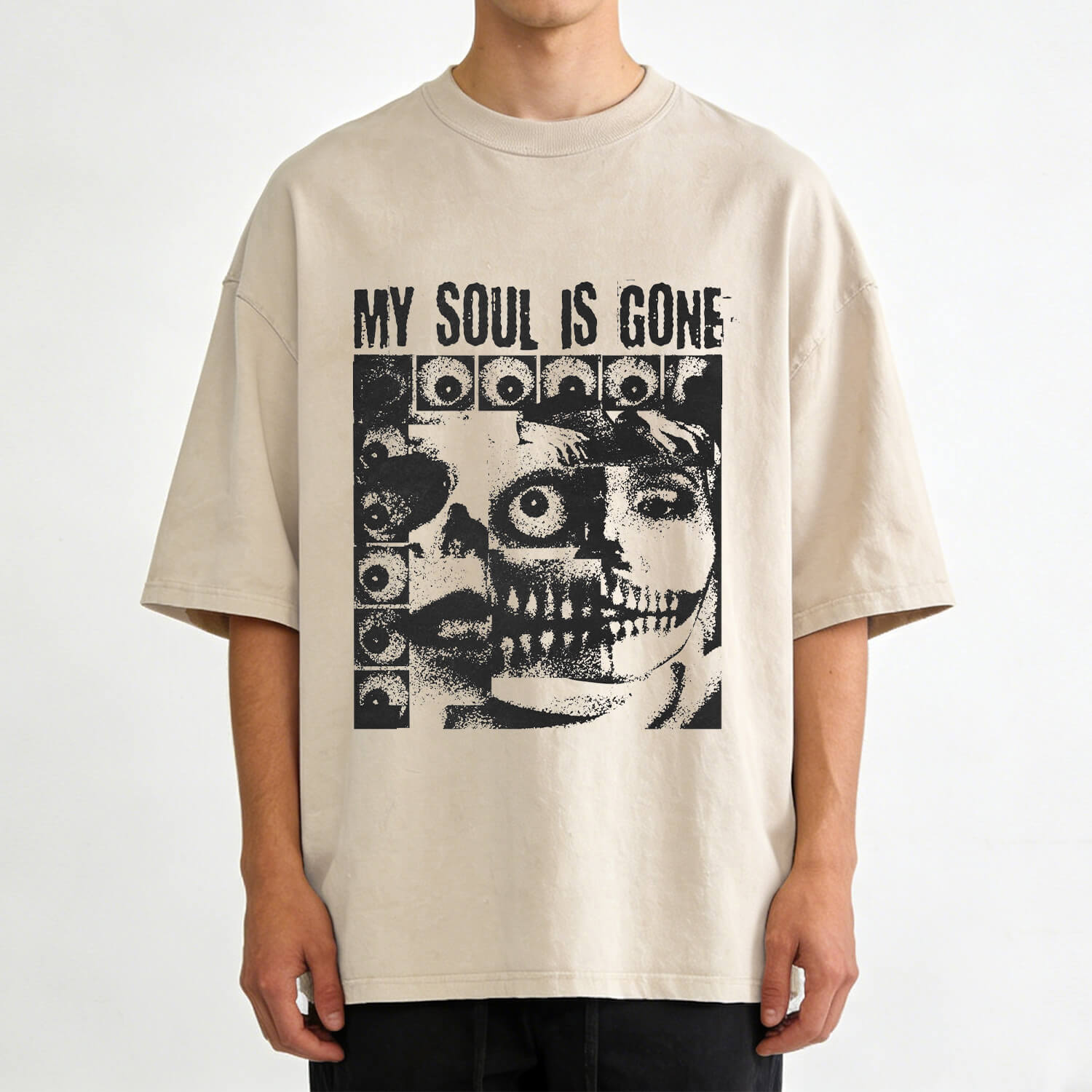 „My Soul is Gone“-T-Shirt im Washed-Look PT408