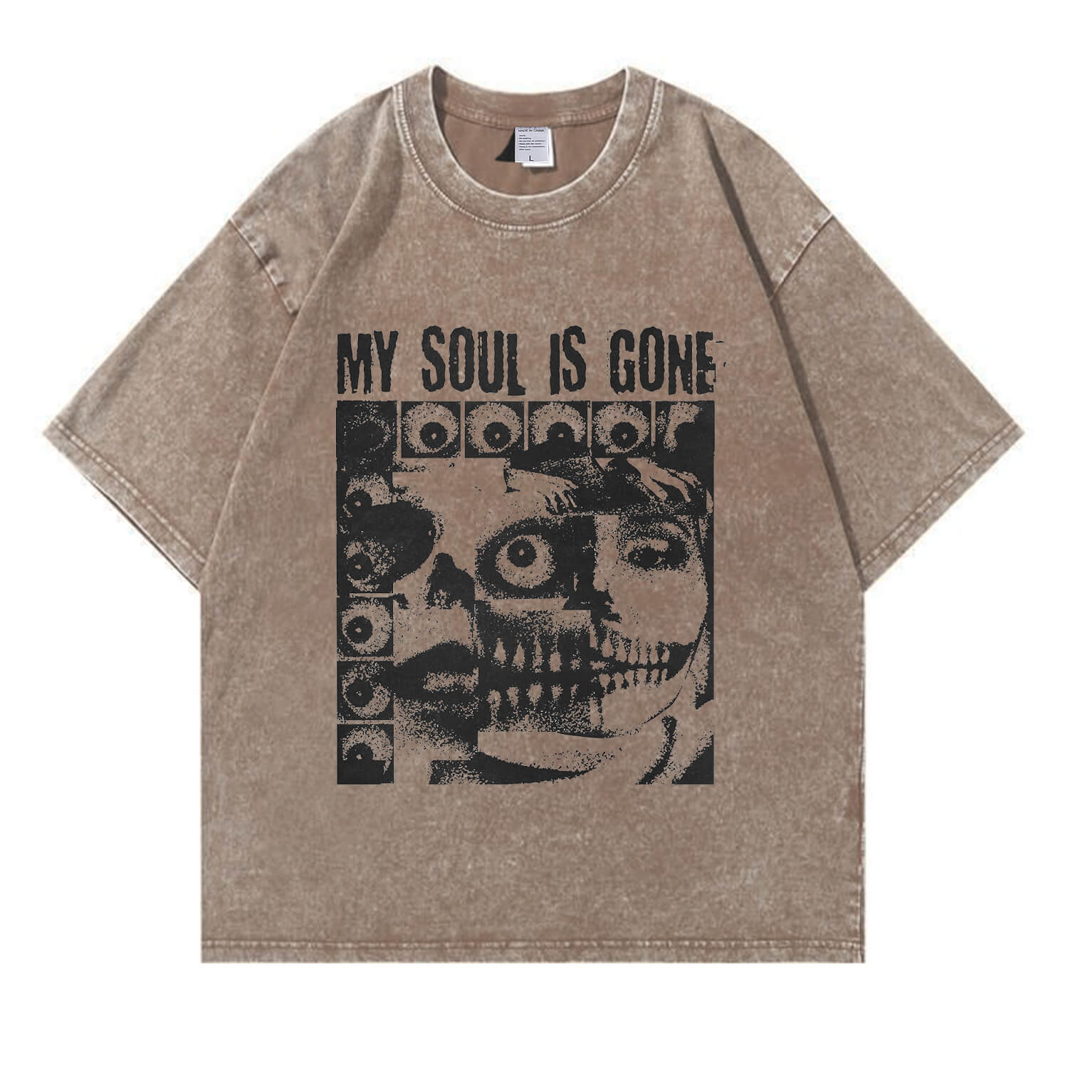 „My Soul is Gone“-T-Shirt im Washed-Look PT408