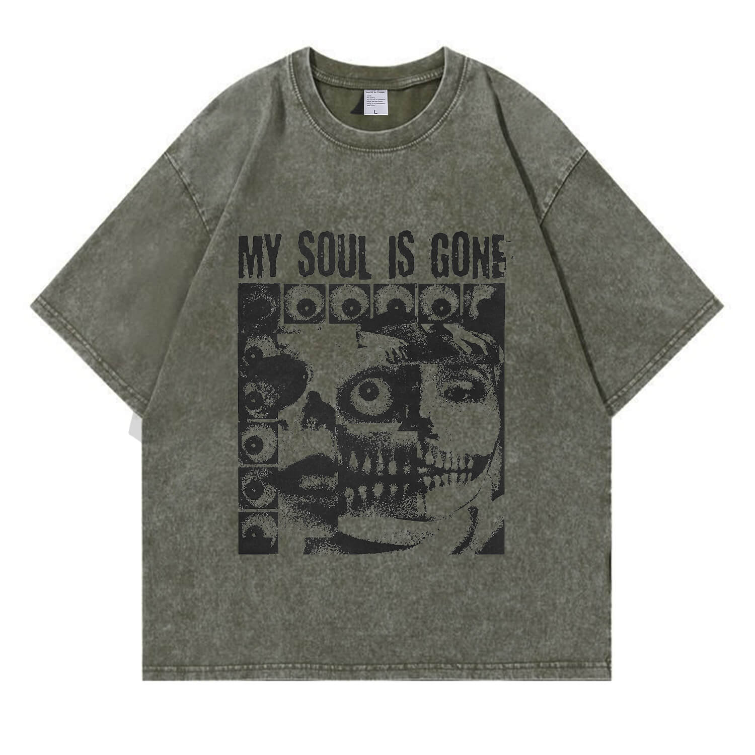 „My Soul is Gone“-T-Shirt im Washed-Look PT408