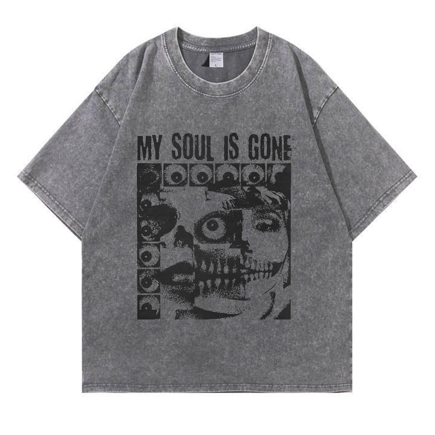„My Soul is Gone“-T-Shirt im Washed-Look PT408