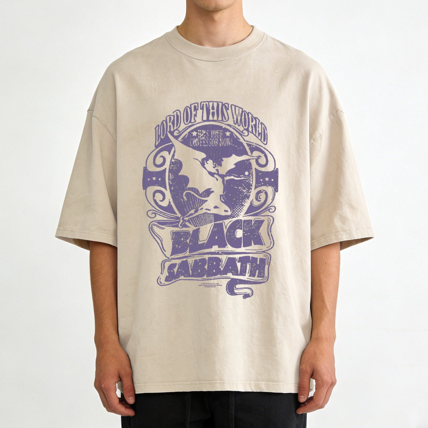 Lord of This World“-T-Shirt im Washed-Look PT411
