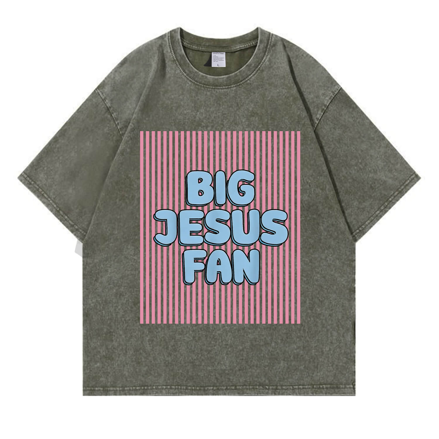 Großes Jesus-Fan-T-Shirt, gewaschen, PT416
