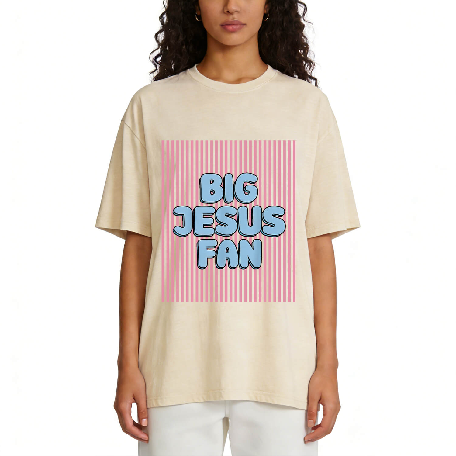 Großes Jesus-Fan-T-Shirt, gewaschen, PT416
