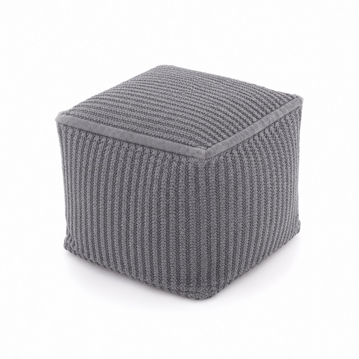 Gestrickter Polsterhocker 45x45x45 cm Grau