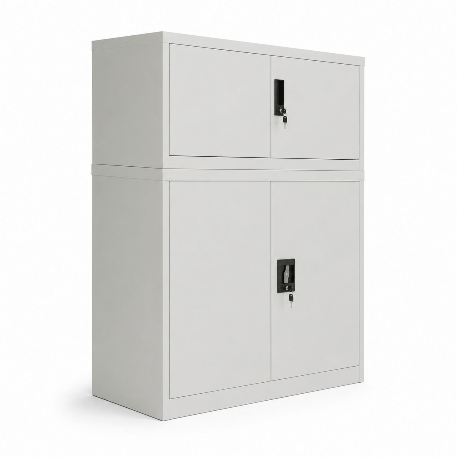 Metallschrank mit Doppeltür 90cm x 40cm x 180cm Grau mit Schloss