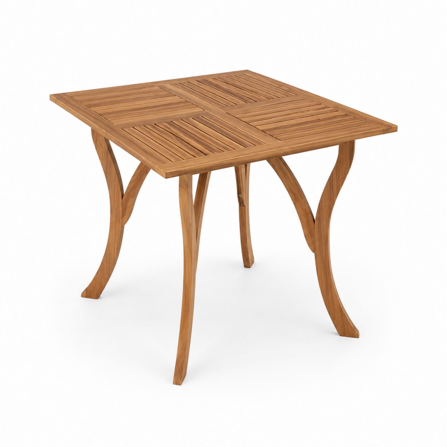 Quadratischer Esstisch aus Teakholz 100x100x75cm Natur
