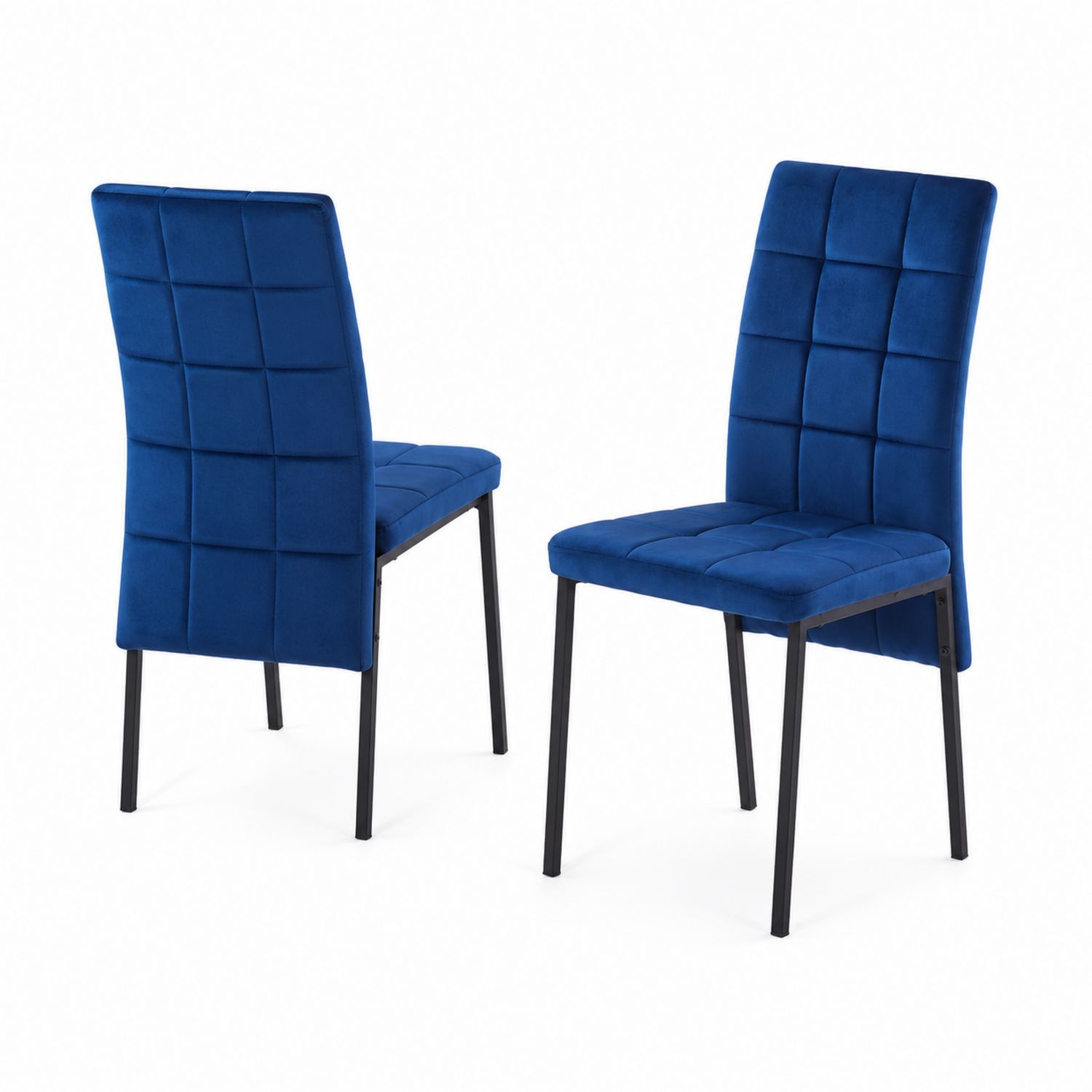 Esszimmerstühle 2er Set Samt Blau