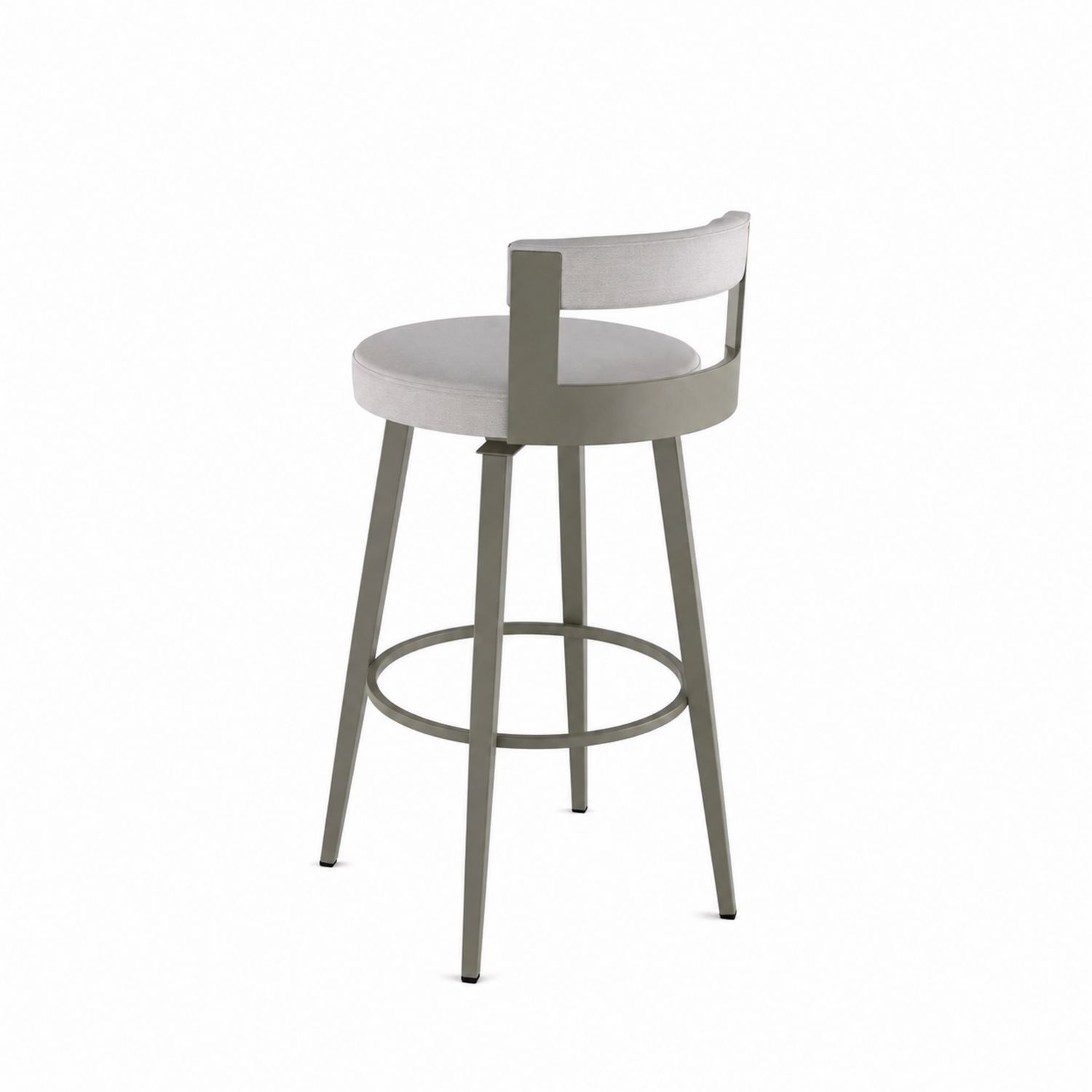 Barhocker mit Rückenlehne Metall Grau Polyester