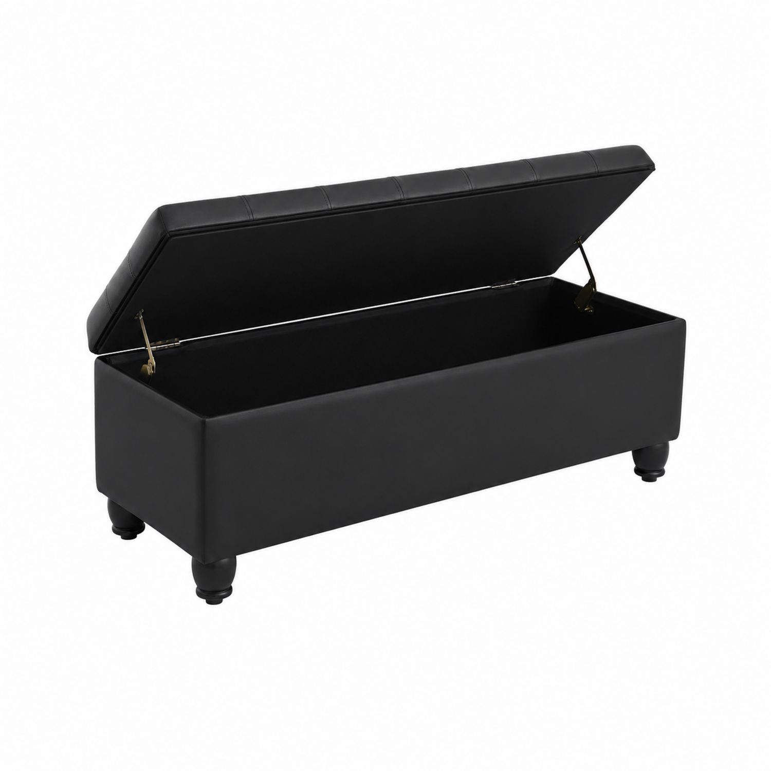Rechteckige Aufbewahrungsbank 120x40x45 cm Kunstleder Schwarz