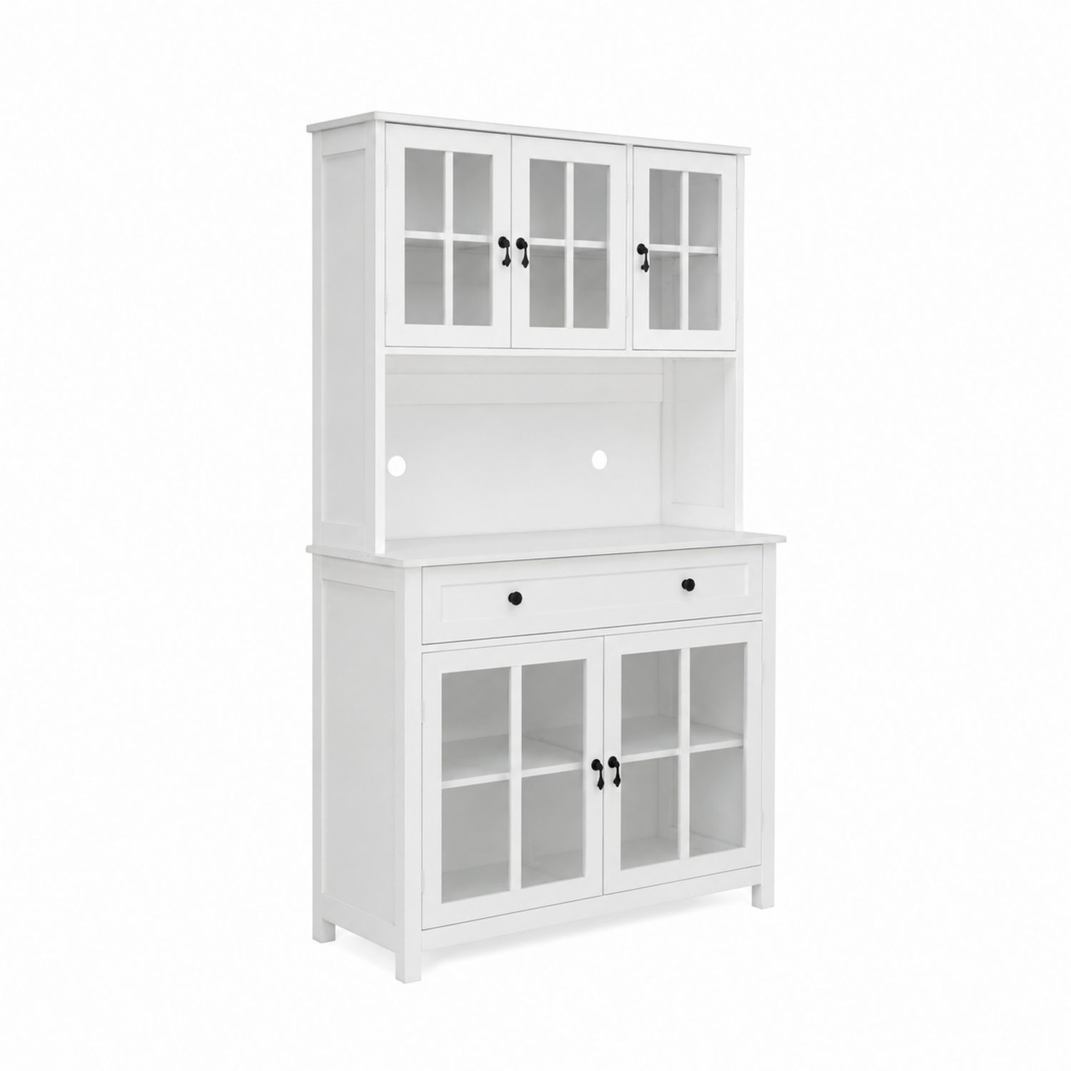 Vitrinenschrank Weiß MDF und Glas