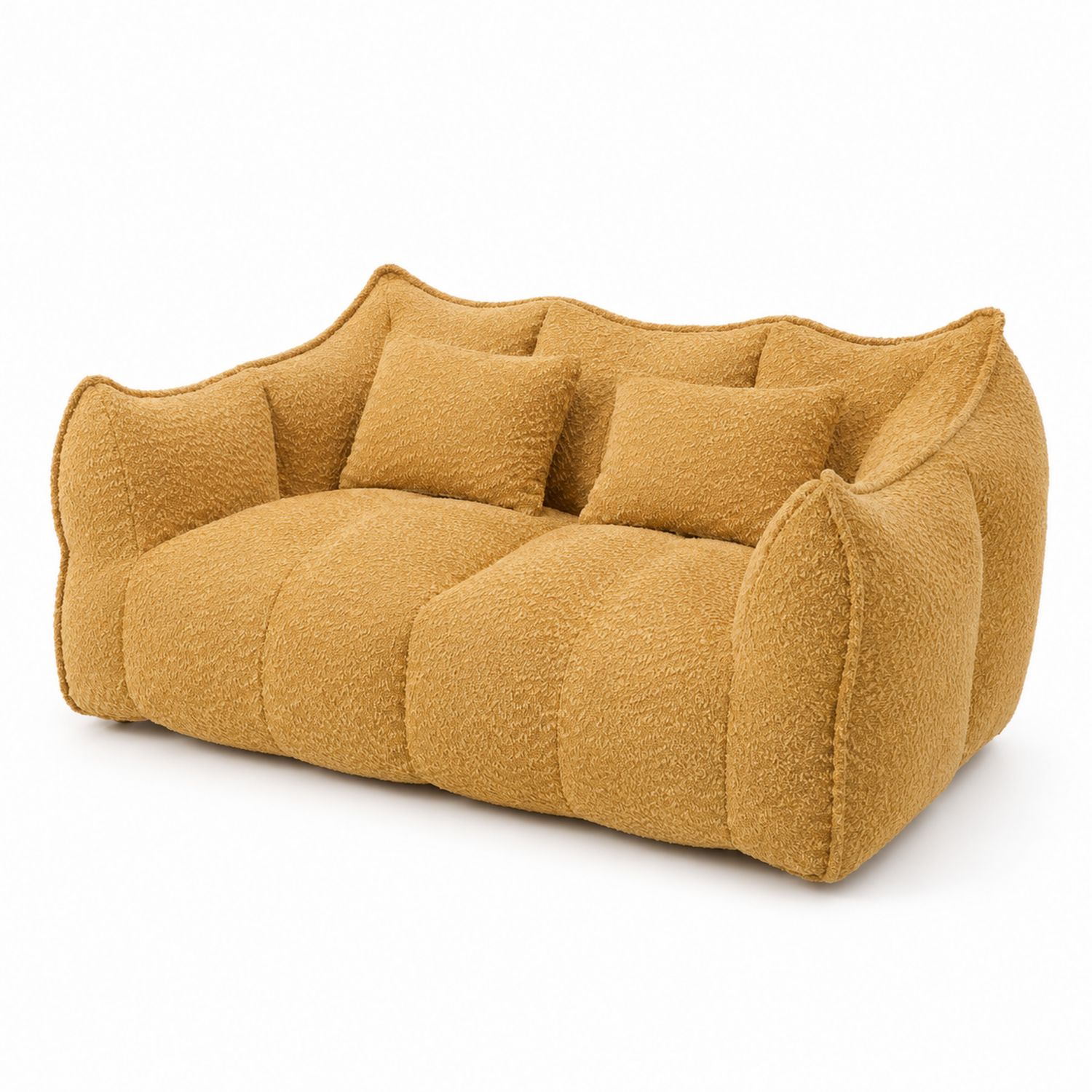 3-Sitzer Sofa Boucléstoff Gold 200cm