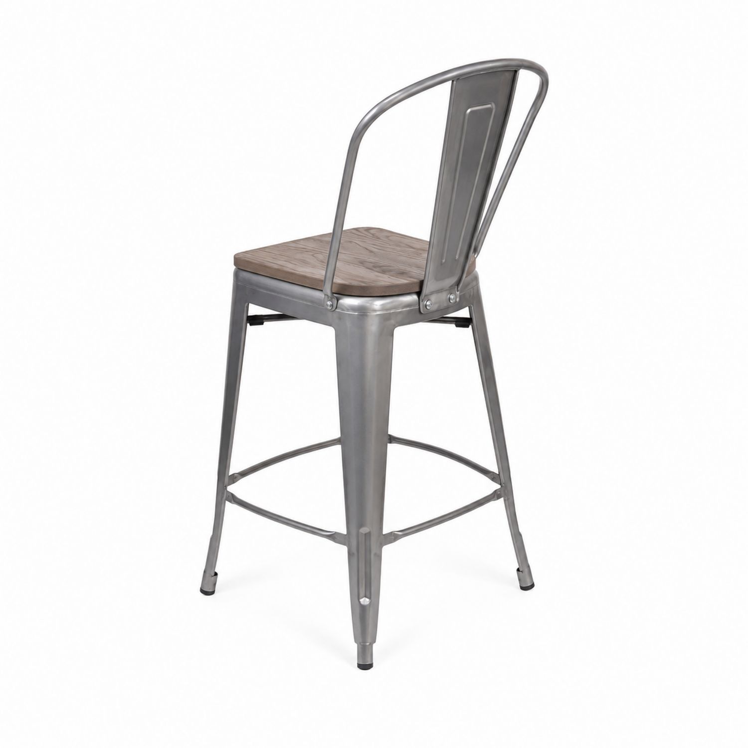 Barhocker aus Metall mit Massivholzsitz 97cm