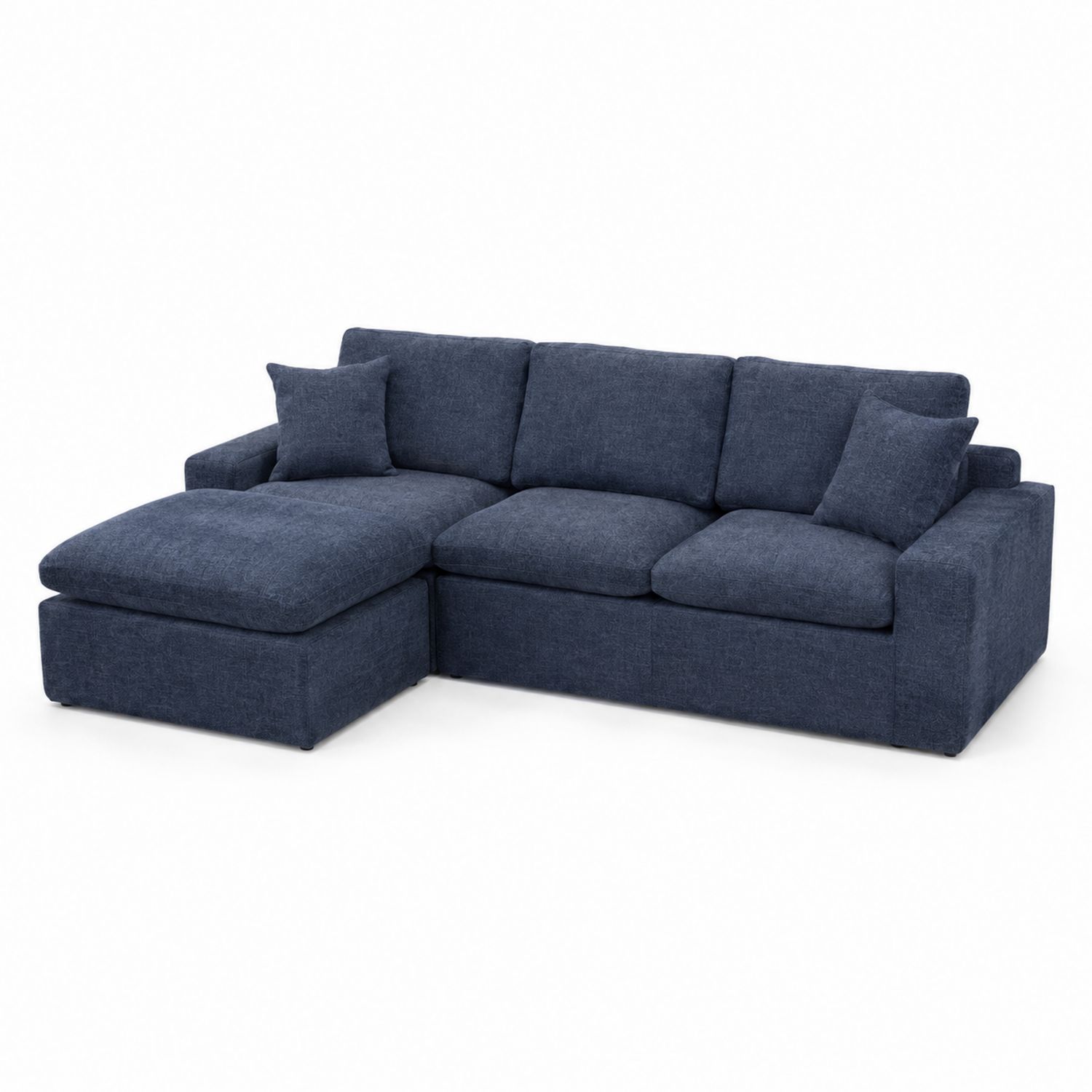 Ecksofa L-Form Stoff Blau 280x160x85cm mit Kissen